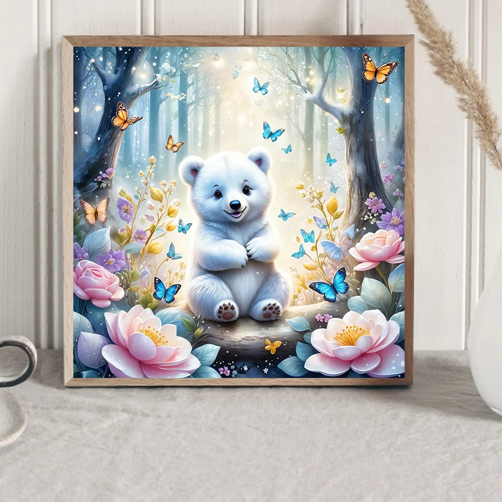 Diamond Painting - Full Round Drill - White Bear(Canvas|30*30cm)