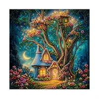 Moonlit Fairy Houses - Pearls Painting