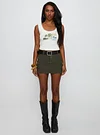 Rarebird Denim Mini Skirt Khaki