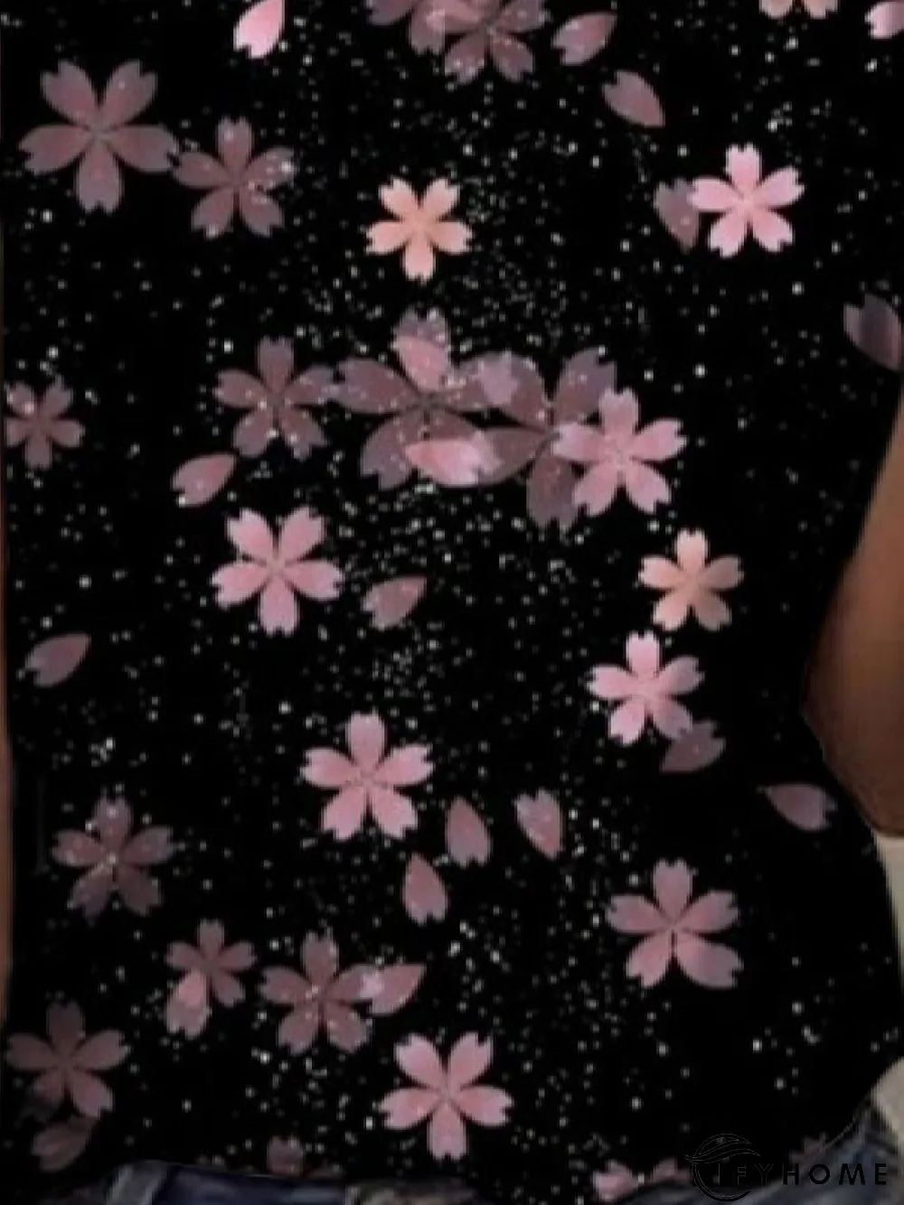 Casual Crew Neck Floral Short Sleeve T-Shirt | IFYHOME