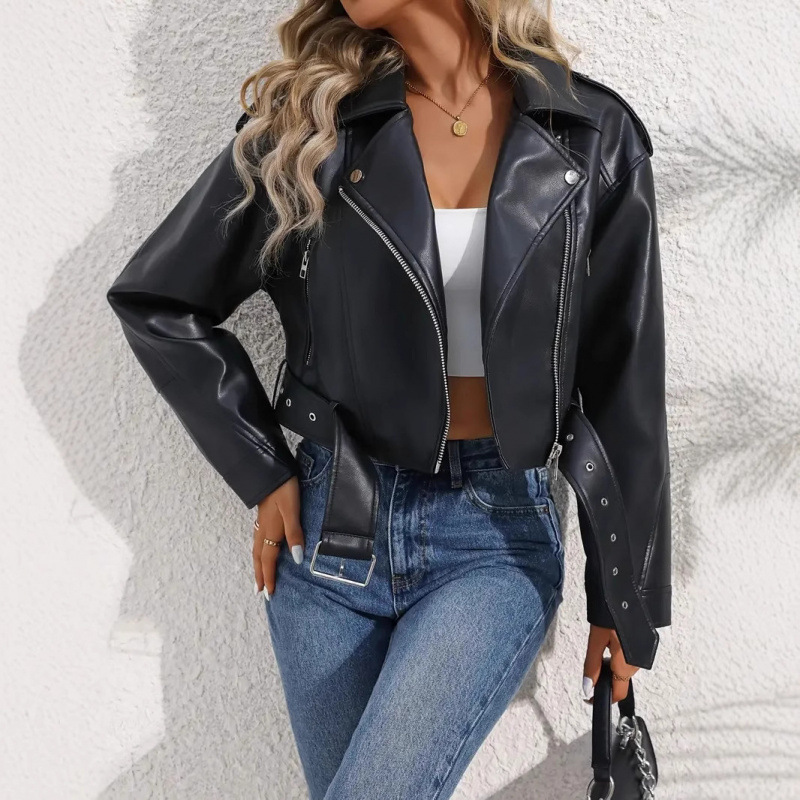 Women Faux Leather Biker Jacket