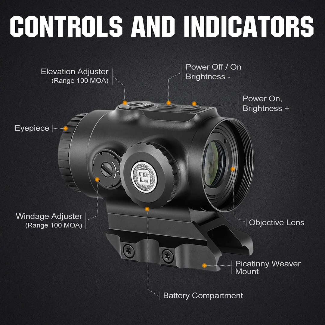 ohhunt® Tactical Sight Glass Etched Reticle Red Illuminated 3x18 Prism Scope