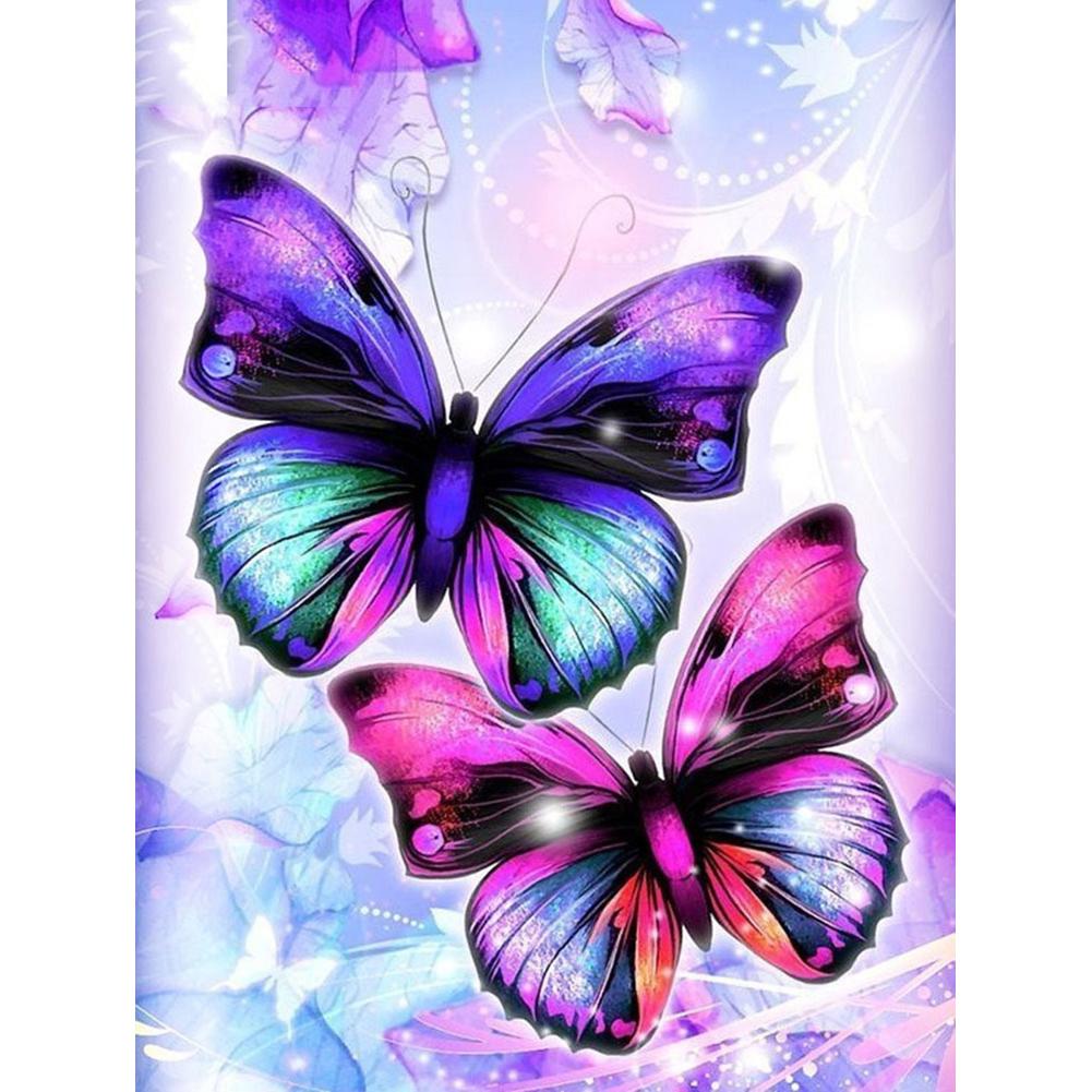 

30*40CM Round Drill Diamond Painting-Butterflys, 501 Original