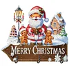 Holz Willkommen Zuhause Weihnachtsmann - 5d DIY Handwerk Wandhaken