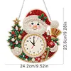 Acrylic Special Shape Xmas Santa Diamond Pearl Painting Clock Handicraft Hanging Kit