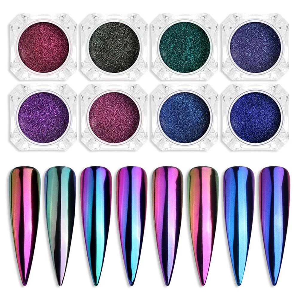 0.2g/ Box Glitter Magic Mirror Dust Powder Chameleon Aurora Nail Art Chrome Pigment Nail Decoration DIY Nail Art Glitter Tools
