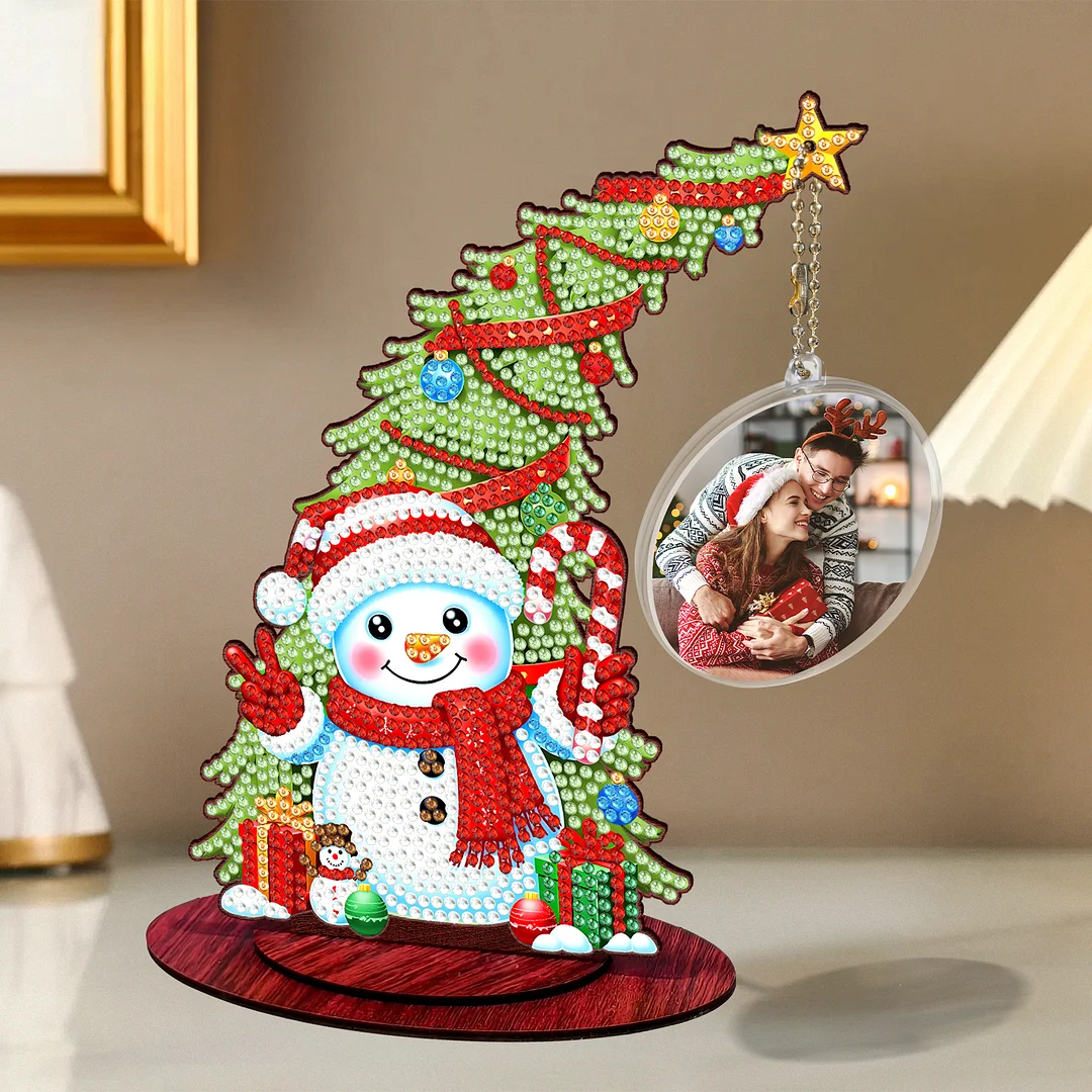 Photo Christmas Tree 5D DIY Diamond Art Tabletop Wood Decorations Ornament Kits