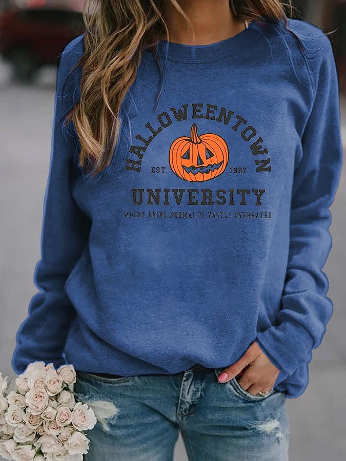 Halloween Letters Print Long Sleeve Sweatshirt