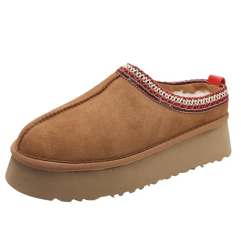 Churchf Churchf Size Cotton Shoes Female Winter 2023 New Fur Integrated Baotou Slippers Female Loose Cake