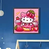 Diamond Painting -5D Round Partial AB Drill Strawberry Kitty(35x35cm)