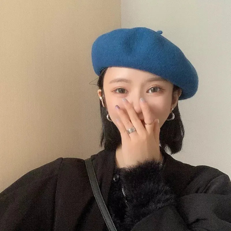 Running Size/Color Wool Beret Girls Winter Belle Cap Japanese Style Literary Retro Painter Hat
