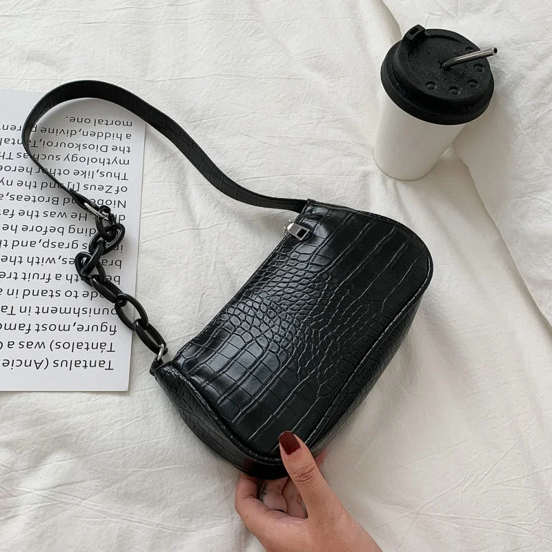 New Trend Women's Shoulder Bag PU Leather Milk Tea Color Underarm Bag 2021 Fashion Elegant Sling Handbag Zipper Small Square Bag
