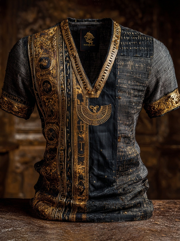 Vintage Egyptian Art Men's V-neck T-shirt
