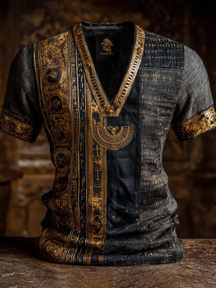Vintage Egyptian Art Men's V-neck T-shirt