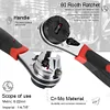 Universal Adjustable Ratchet Wrench for 6-22mm Screws, Portable Adjustable Ratchet Wrench Set with Non-slip Handle, Automotive and Household Tools, Great for Car Enthusiasts and DIY Home Repairs