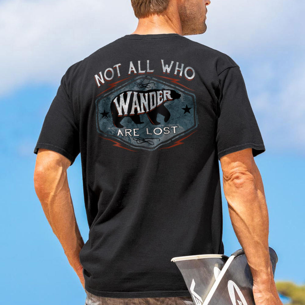  Stylish Black T-Shirt with Inspirational Quote and Bear Design for Everyday Wear