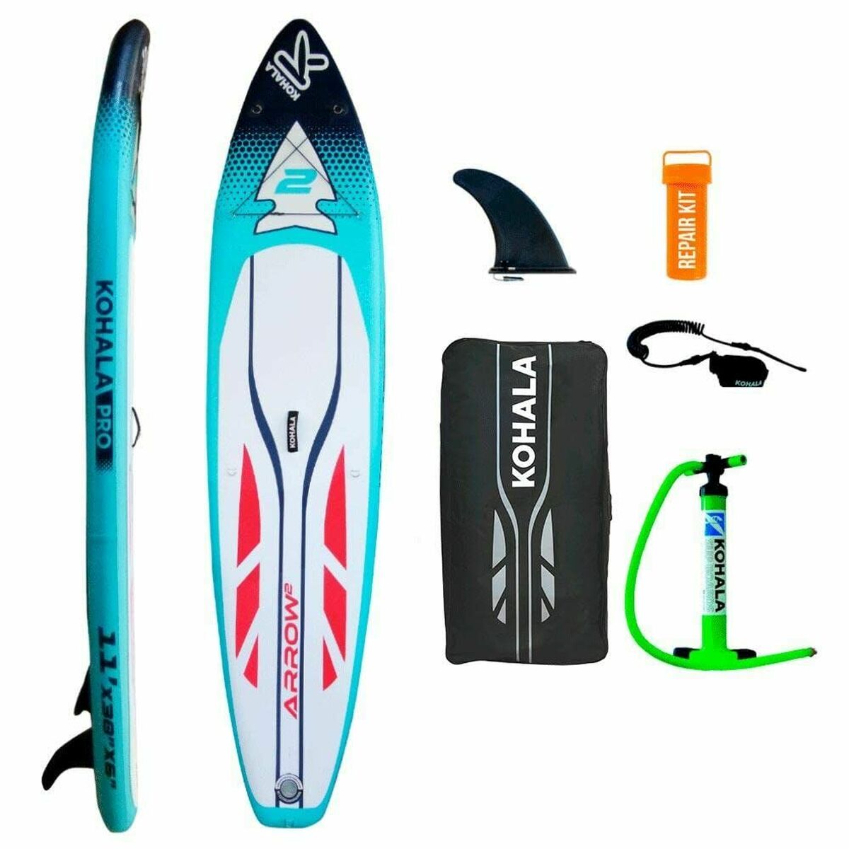 Inflatable Paddle Surf Board with Accessories Kohala Arrow 2 Blue ( 335 x 75 x 15  cm) - sale.kim -  endless selection of finest brands