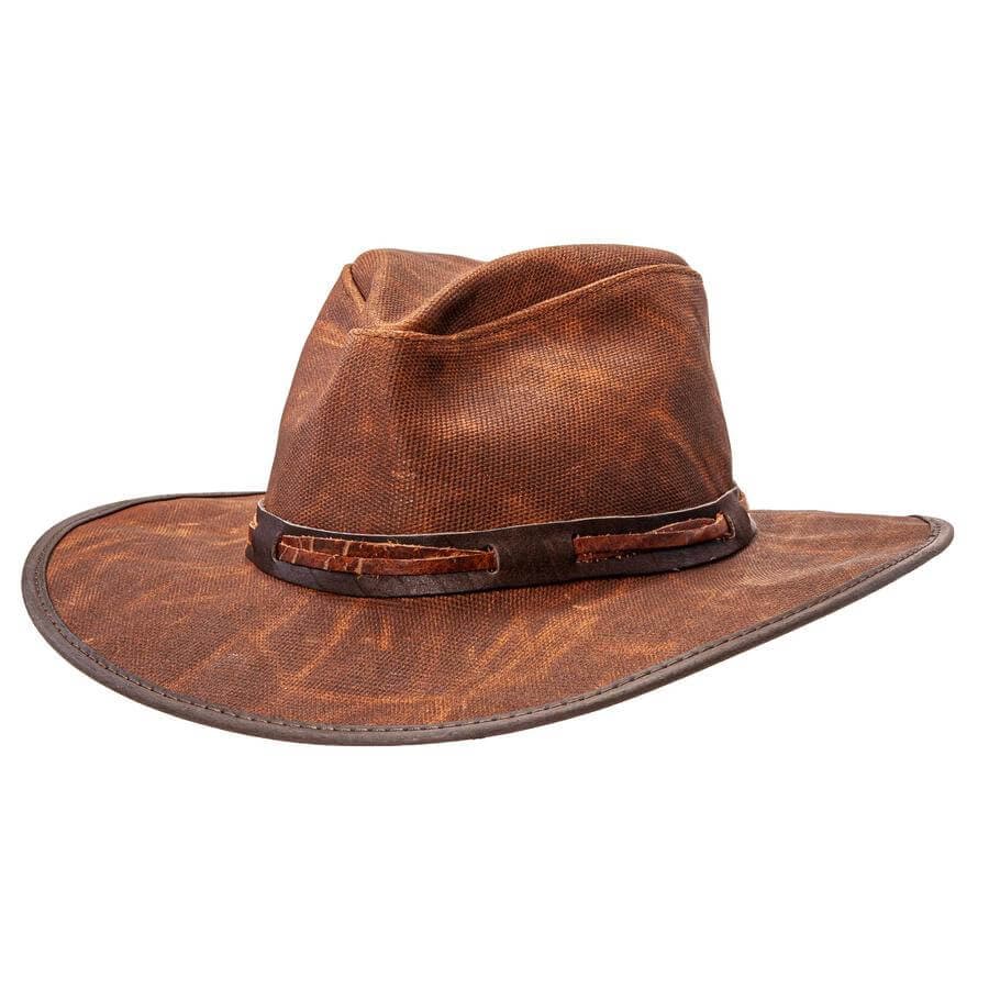 Trail Dust - Mens Wax Cotton Outback Fedora Hat