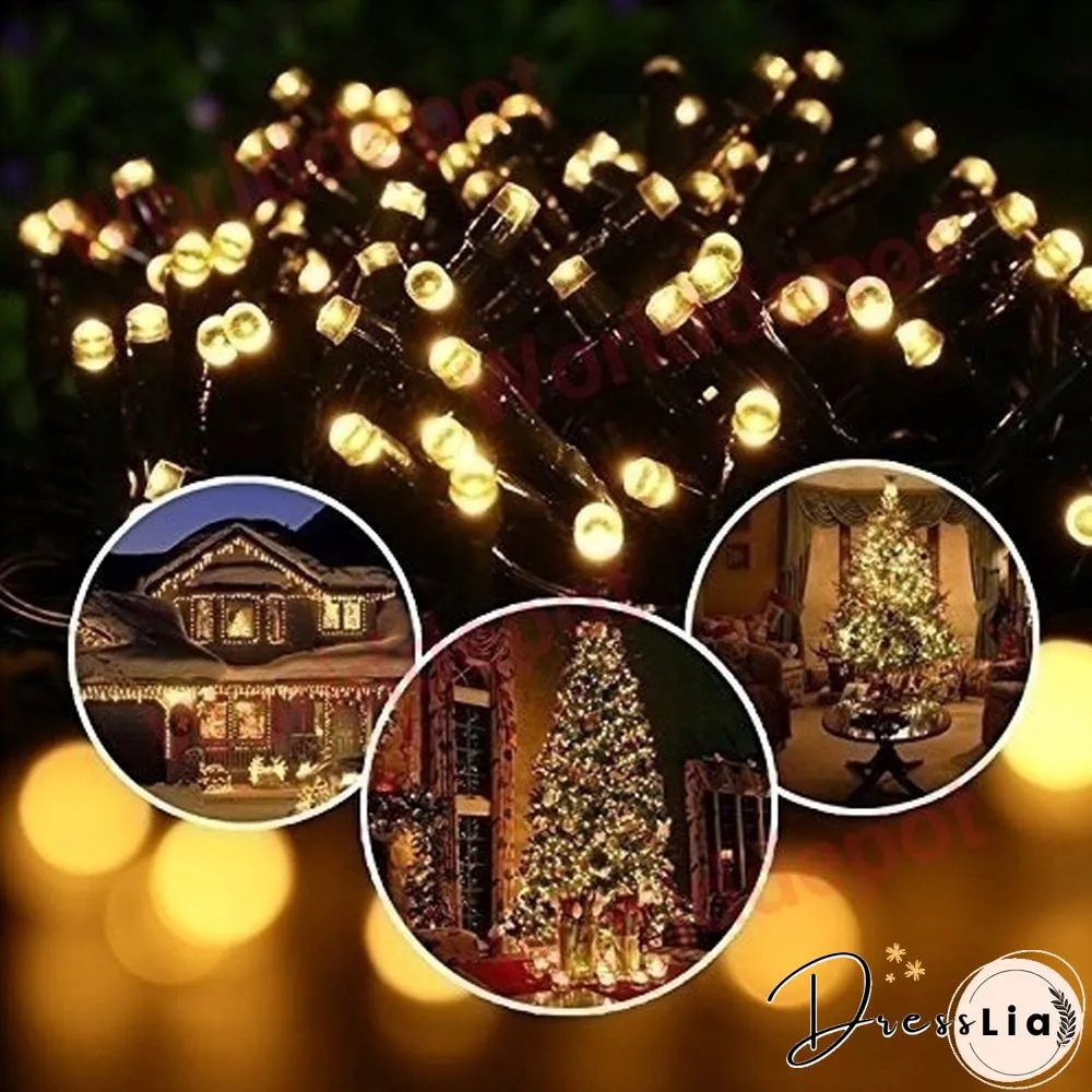 Outdoor Lighting String 200 LED Solar Garden Light Power Lamp Christmas Party for Street
