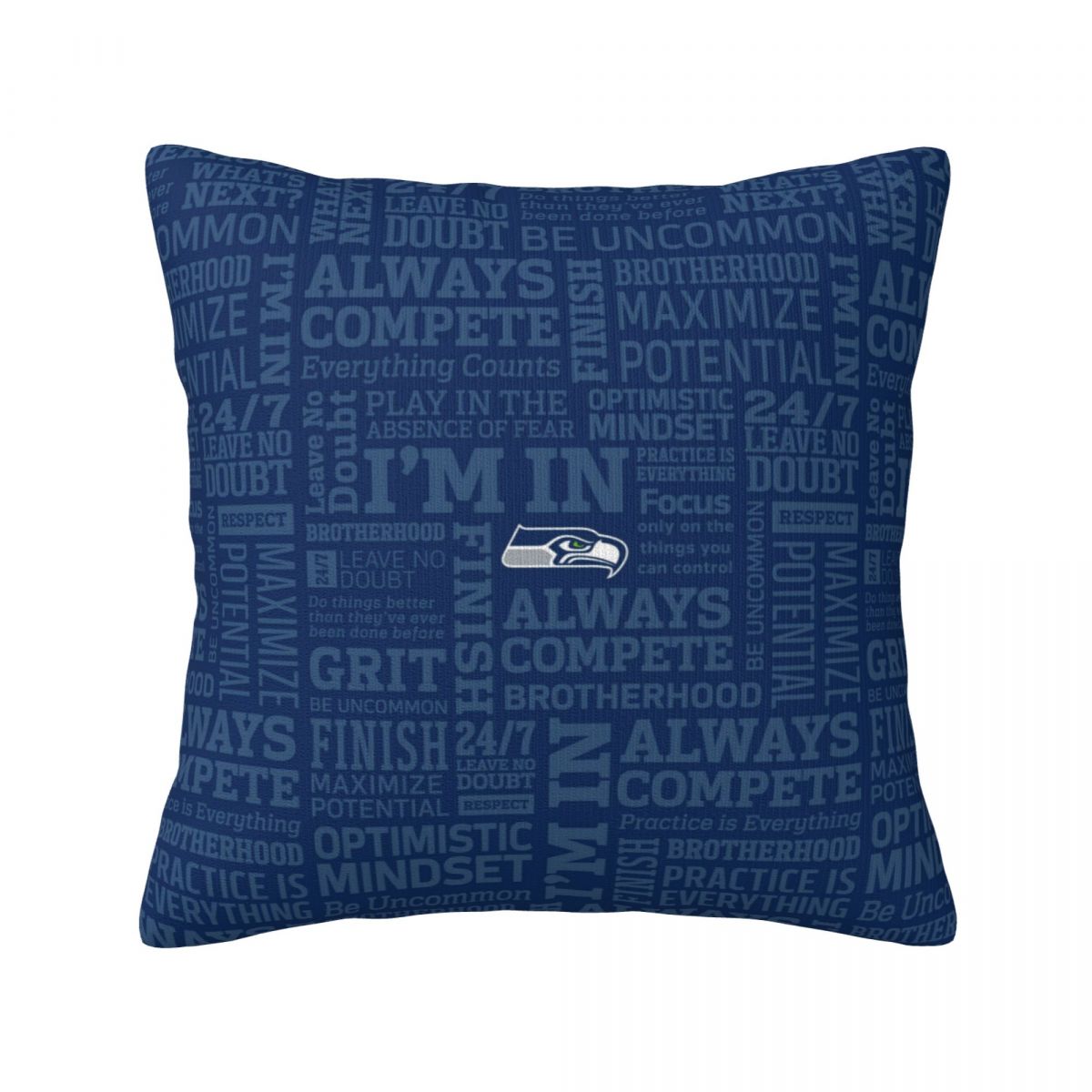 Seattle Seahawks Text Pattern Pillow Covers 18x18 Inch
