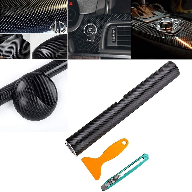 4D Carbon Fiber Car Film Auto Interior Stickers Decoration 30x200cm