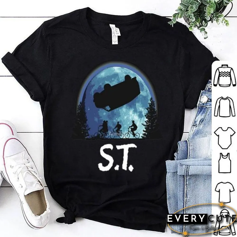 Stranger Things Et Moon Shirt, Shortsleeve T-Shirt