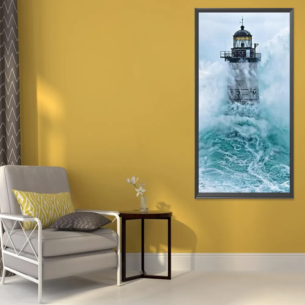 Diamond Painting - Full Round Drill - Seaside Lighthouse(40*80cm)