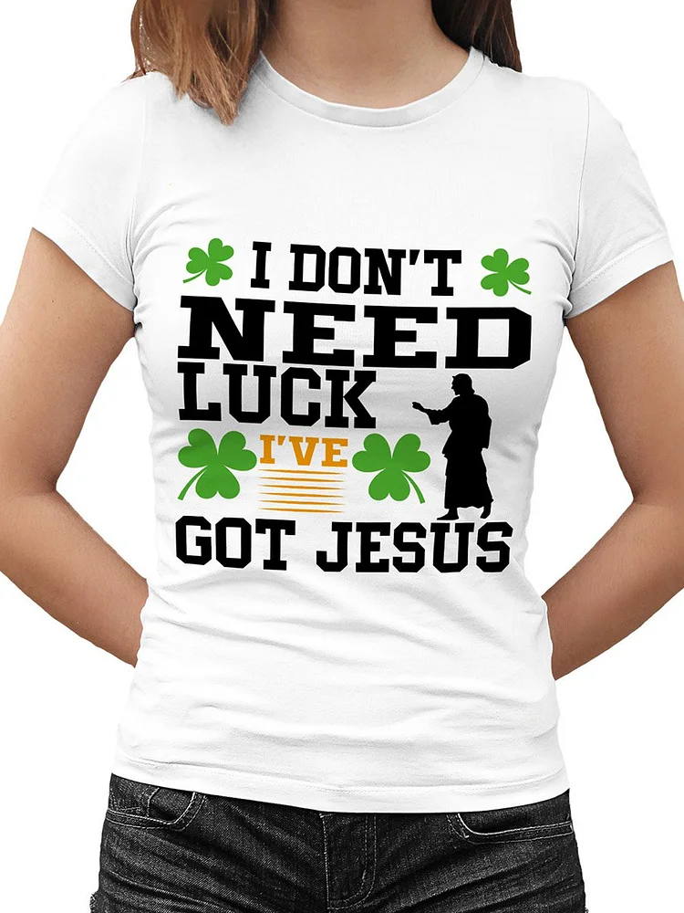 Bestdealfriday Jesus Lucky Short Sleeve Cotton Shirts Top