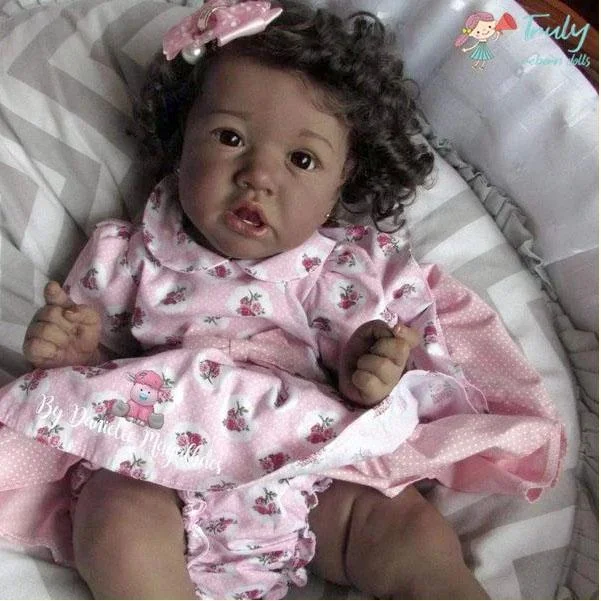 African American Realistic Cute Soft silicone Reborn Baby Doll Girl, Gift 12 inch Lia by Creativegiftss® Exclusively 2024 -Creativegiftss® - [product_tag] RSAJ-Creativegiftss®