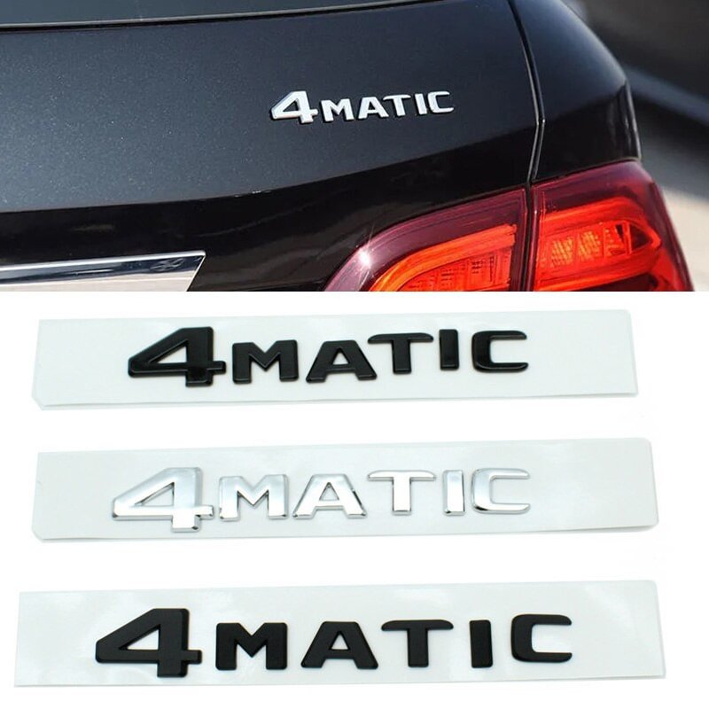 For Mercedes 4Matic Badge Emblem ABS Chrome Logo Car Sticker W124 W210 C E CL voiturehub dxncar