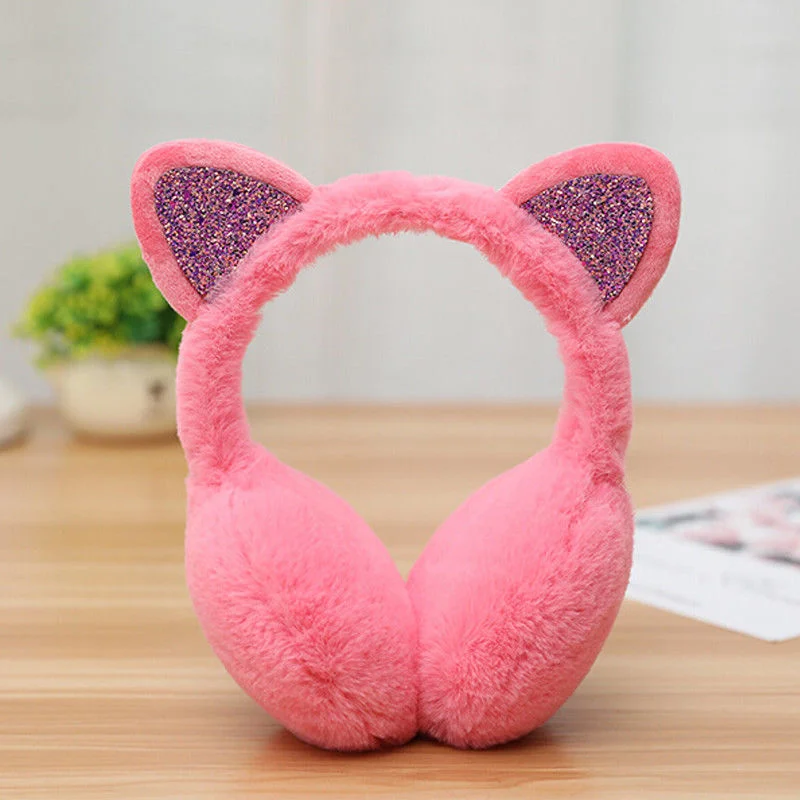Girl Winter Cat Ear Earmuffs Fur Warm Women Ear Protect Cute Faux Soft Fluffy Ladies Earcap