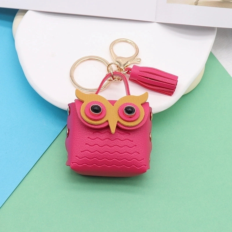 Minimalist Streetwear Owl Pu Leather Unisex Bag Pendant Keychain