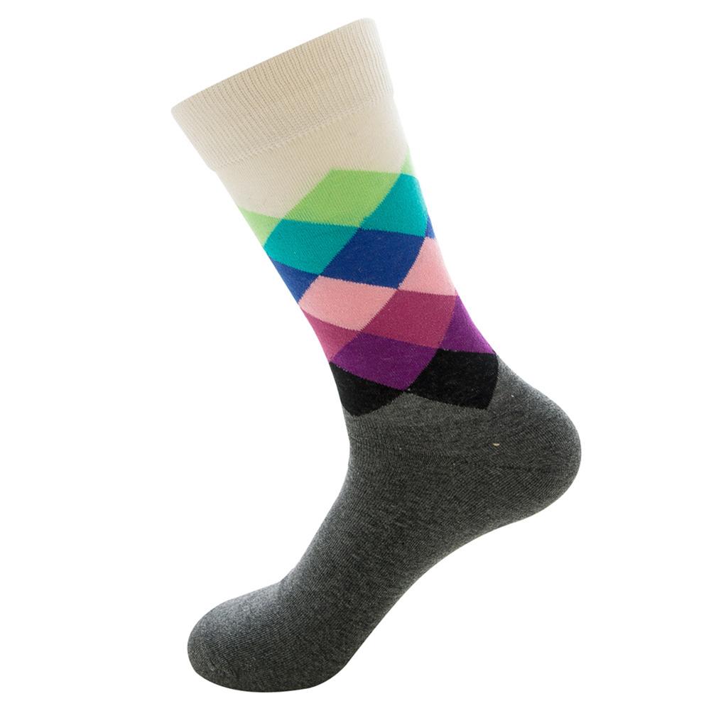 

1 Pair Men Cotton Warm Socks Gradient Color Knee-high Socks (White Grey), 501 Original