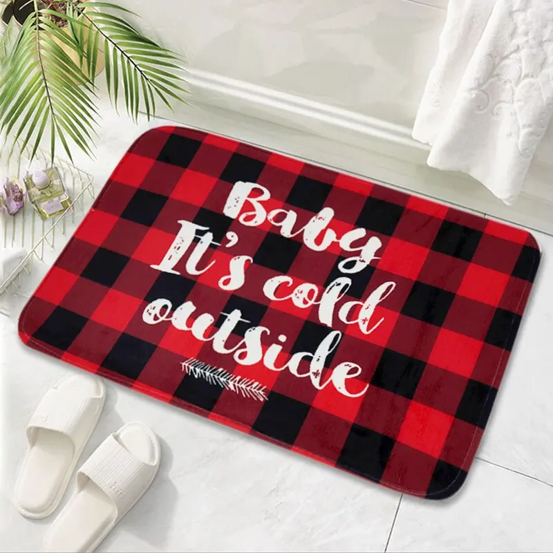 Merry Christmas Mat Flannel Outdoor Carpet Christmas Decorations For Home Xmas Santa Ornament Navidad 2020 Noel New Year Gifts