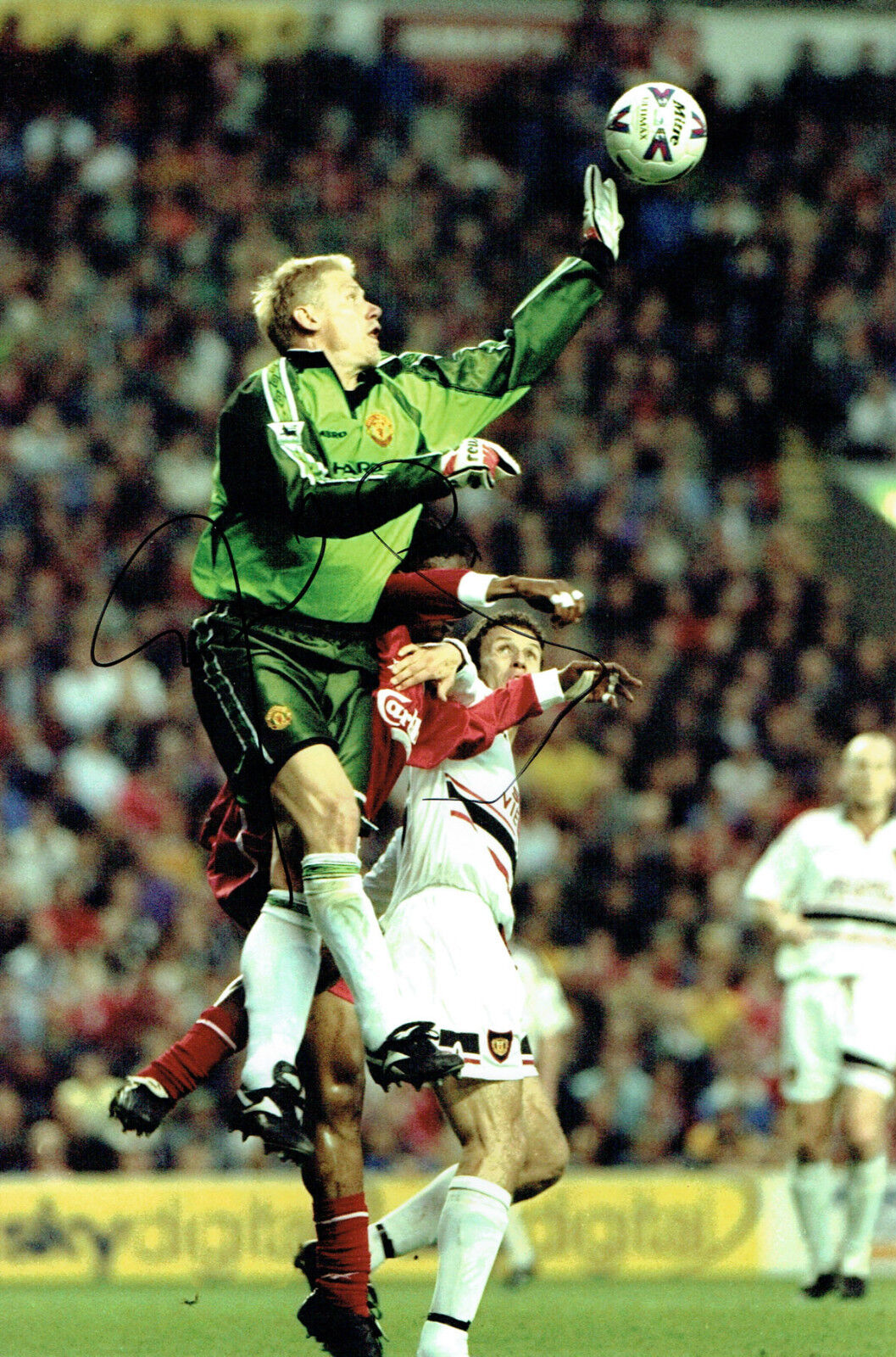 Peter SCHMEICHEL SIGNED Autograph 12x8 Premier League Photo Poster painting AFTAL COA