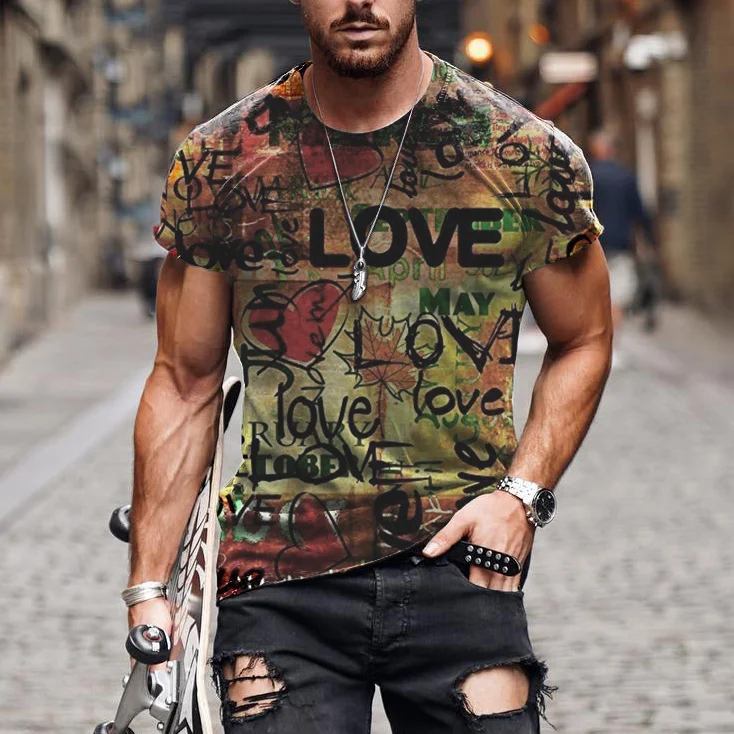 BrosWear Love Color Short Sleeve T-Shirt