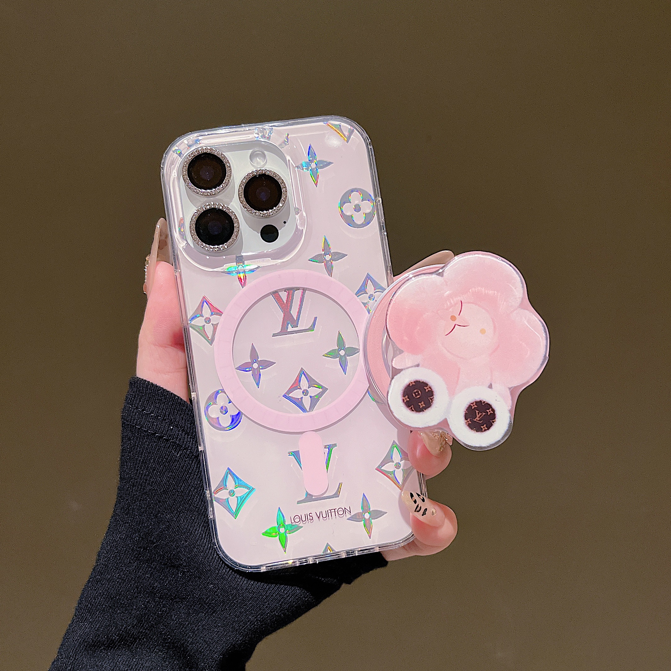 LV Sunflower MagSafe Bracket High Quality Apple iPhone Case