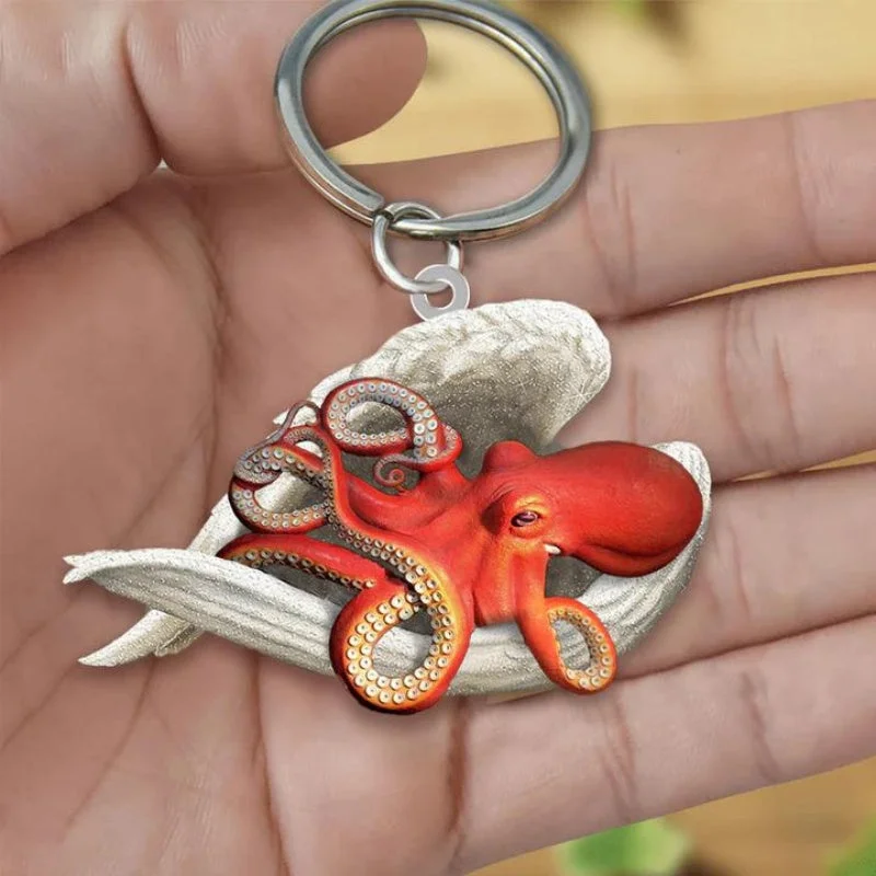 VigorDaily Sleeping Angel Acrylic Keychain Octopus SA233