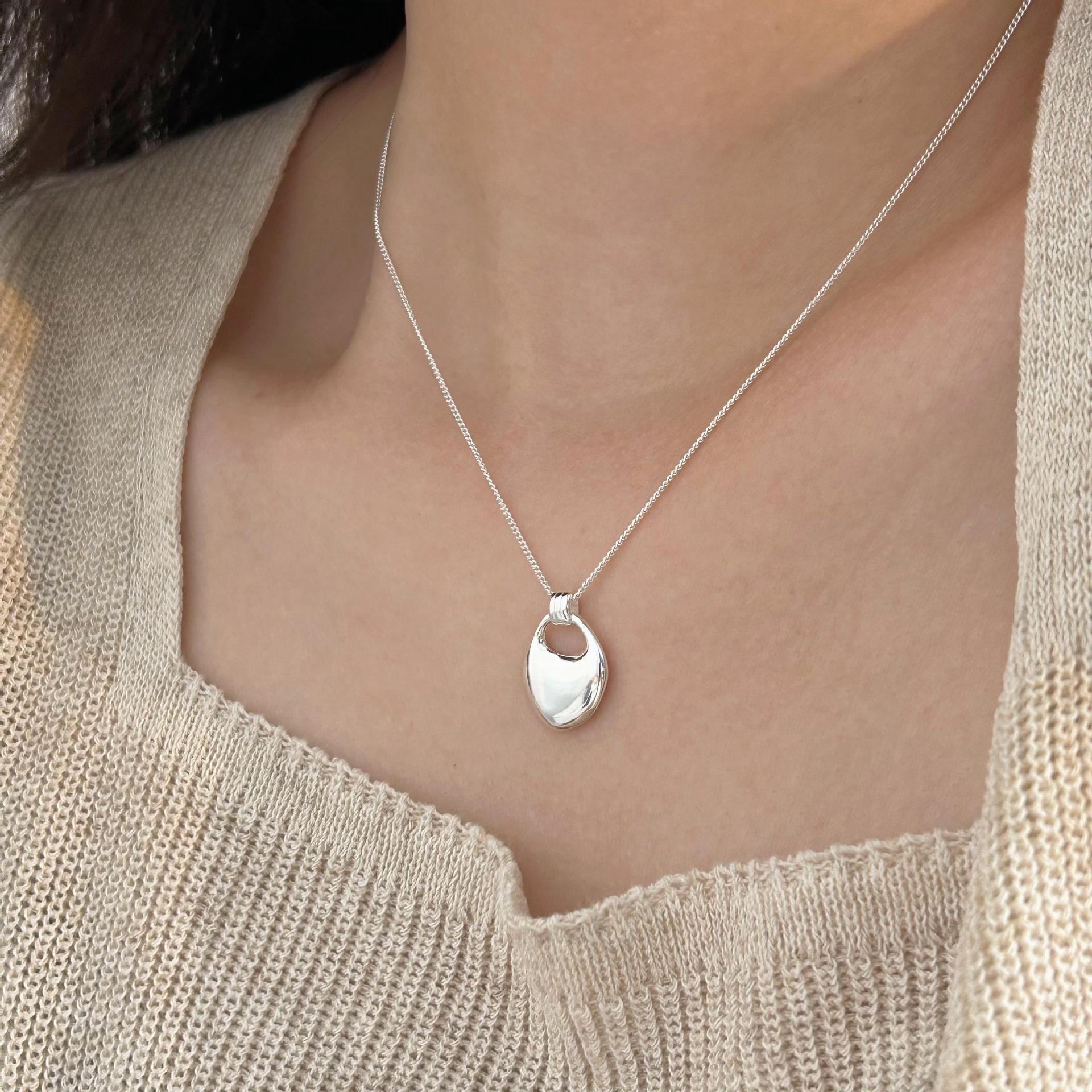 925 Sterling Silver Korean Rabbit Geometric Silver Electroplating Necklaces