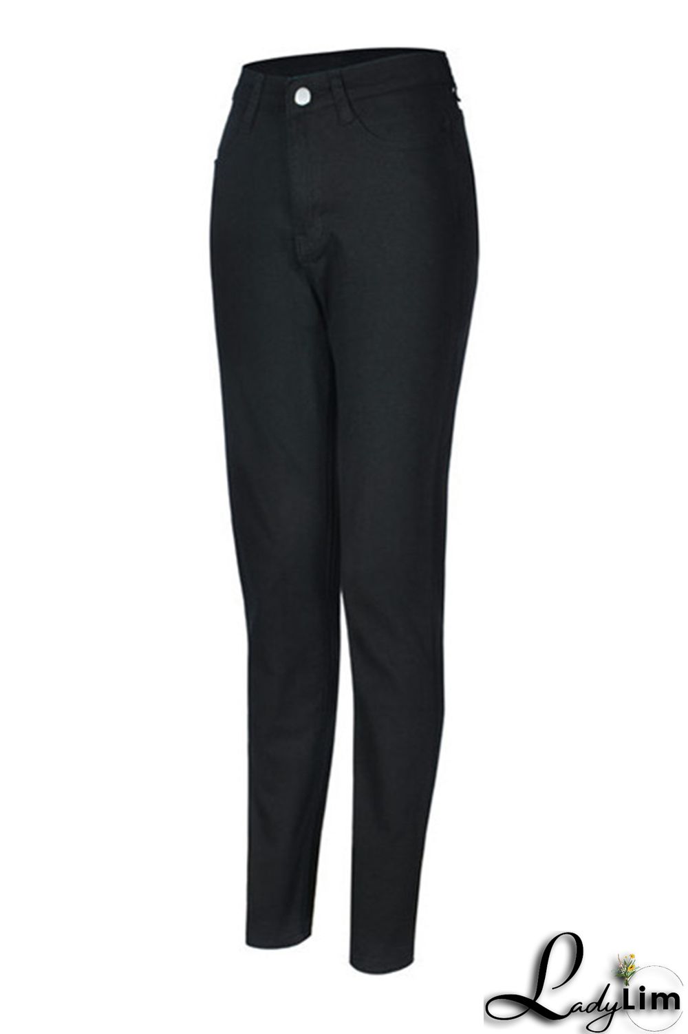 Black Fashion Casual Solid Basic High Waist Skinny Denim Jeans