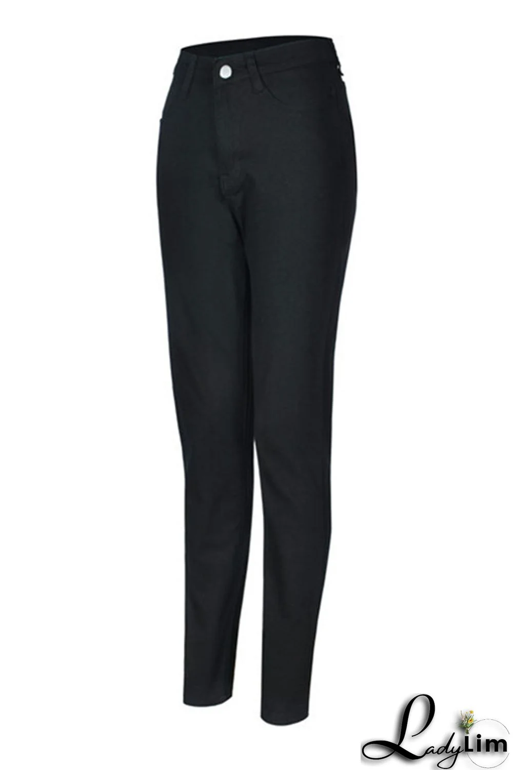 Black Fashion Casual Solid Basic High Waist Skinny Denim Jeans