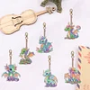 6pcs Rainbow Colored Dragon DIY Diamond Painting Double Sided Keychains