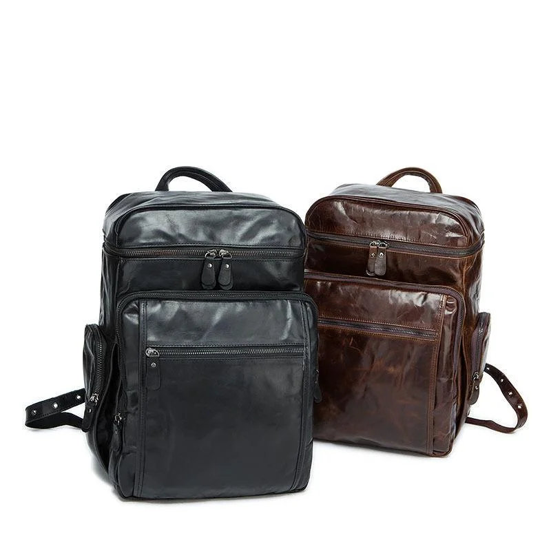 Leather Backpack Fashion School Bag Business Casual Computer Bag