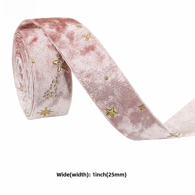 Yongjia Baotong Diy Hair Accessories Material Bronzing Velvet Double-sided Webbing Gold Diamond Velvet Cloth Accessories Ribbon
