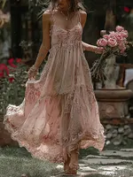 Women's Bohemian Floral Pattern Casual Resort Dress