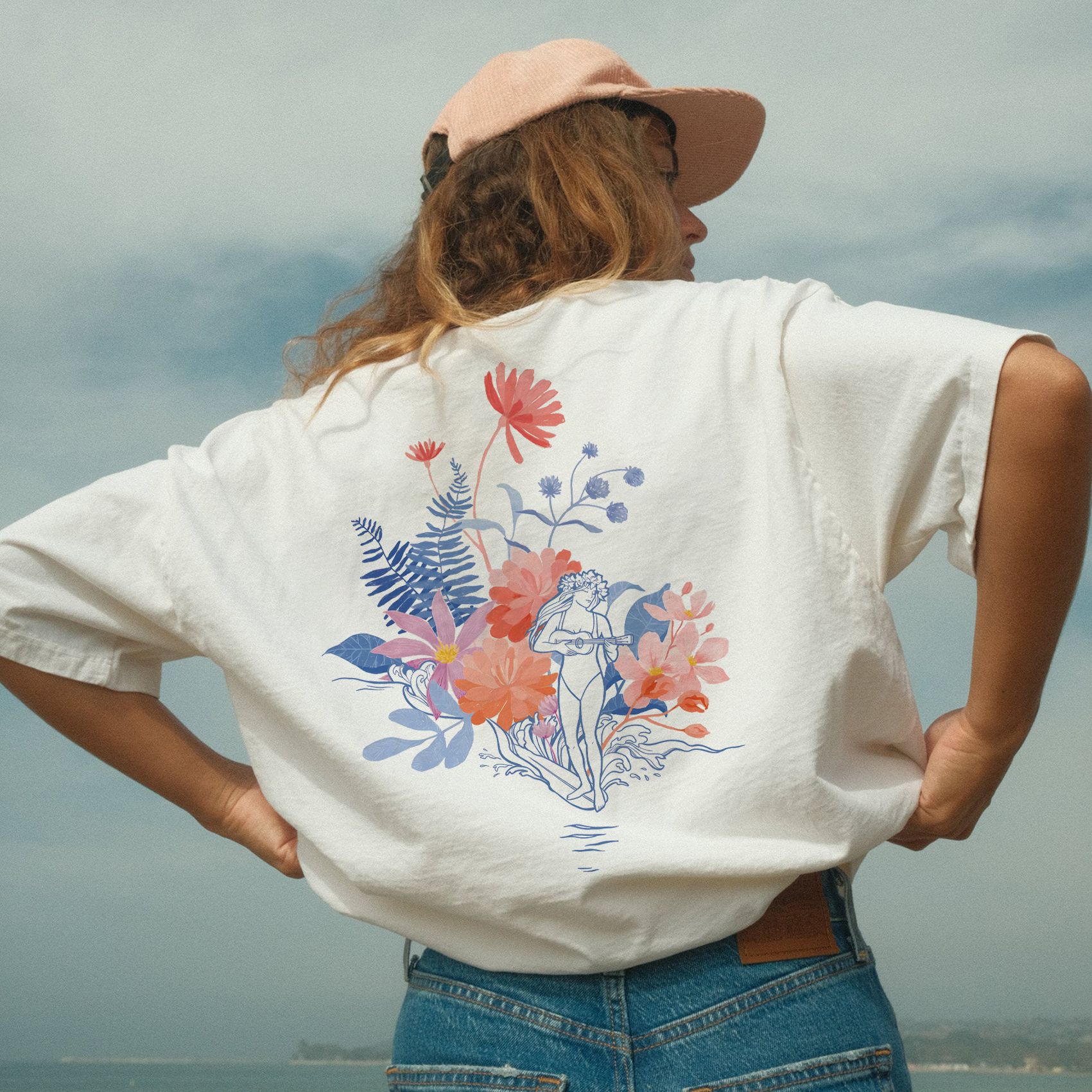 Floral Artwork Graphic T-Shirt