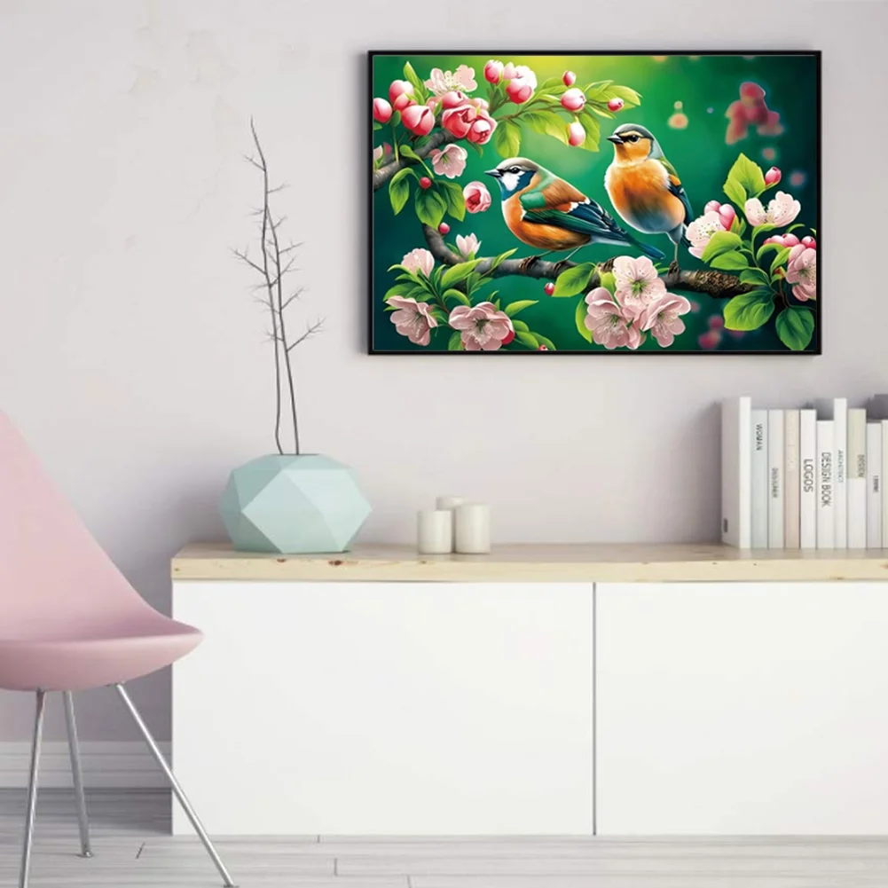 9CT Full Stamped Cross Stitch Bead Embroidery- Birds(Canvas|59*41CM)