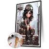 (US Only)Paint By Numbers Kit On Canvas DIY Oil Art Girl on The Suitcase Picture 50x70cm