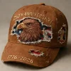 250th Anniversary American Eagle Cap &ndash; 1776-2026 Patriotic Hat With Statue Of Liberty And Liberty Bell Design by Inlyline