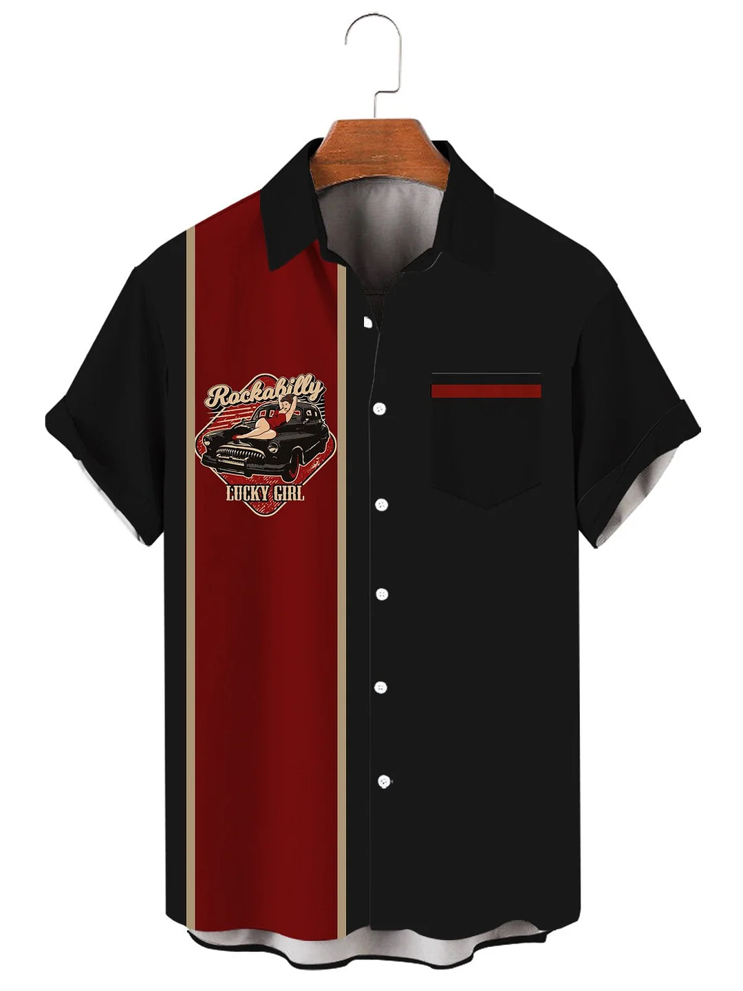 Car Color Matching Daily Simple Loose Large Men's Shirt